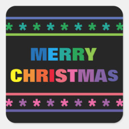 Rainbow Frohe Weihnachten - Square Sticker
