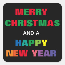 Rainbow Frohe Weihnachten - Square Sticker