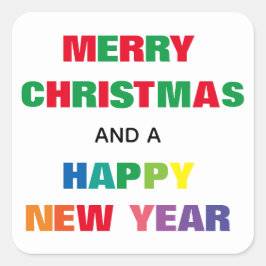 Rainbow Frohe Weihnachten - Square Sticker
