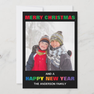 Rainbow Frohe Weihnachts-Foto - Weihnachtskarte Einladung