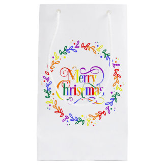 Rainbow Frohe Weihnachts-Wraath-Geschenktasche Kleine Geschenktüte