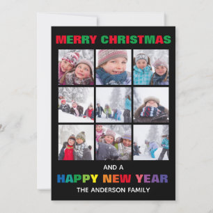 Rainbow Frohe Weihnachtscollage - Weihnachtskarte Einladung