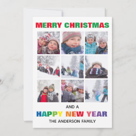 Rainbow Frohe Weihnachtscollage - Weihnachtskarte Einladung
