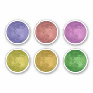 Rainbow Full Moon Aufkleber