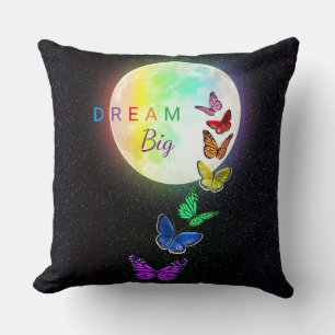 Rainbow Full Moon & Rainbow Butterfets Dream Big Kissen