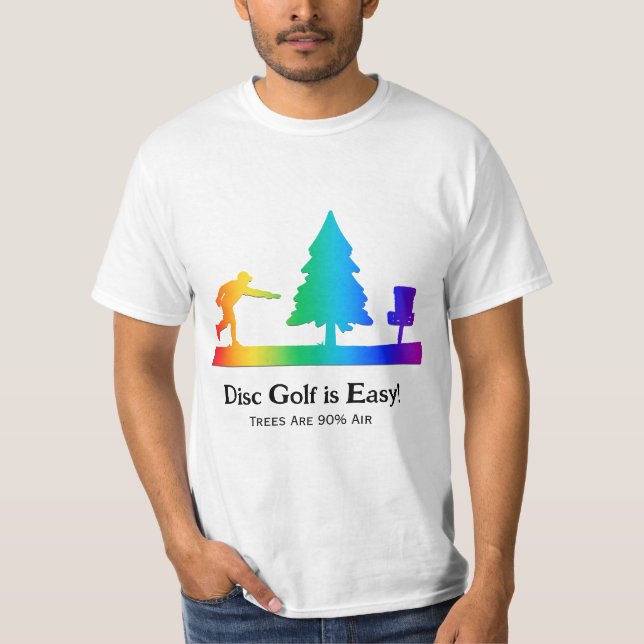 Rainbow Funny Disk Golf Putting Tree Hindernis T-Shirt (Vorderseite)