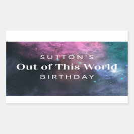 Rainbow Galaxy Birthday Rechteckiger Aufkleber