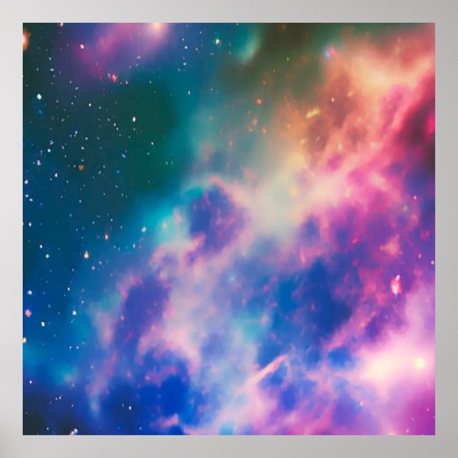 Rainbow Galaxy Blooming Poster (Vorne)