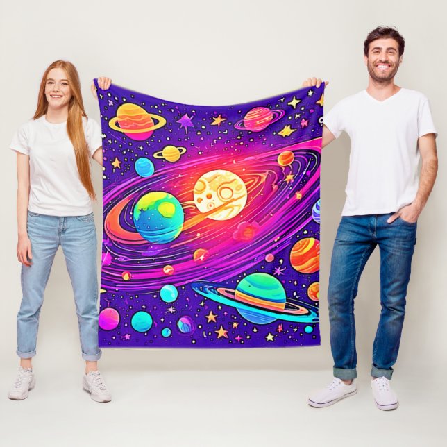Rainbow Galaxy: Cartoon Spaß Fleecedecke (Beispiel)