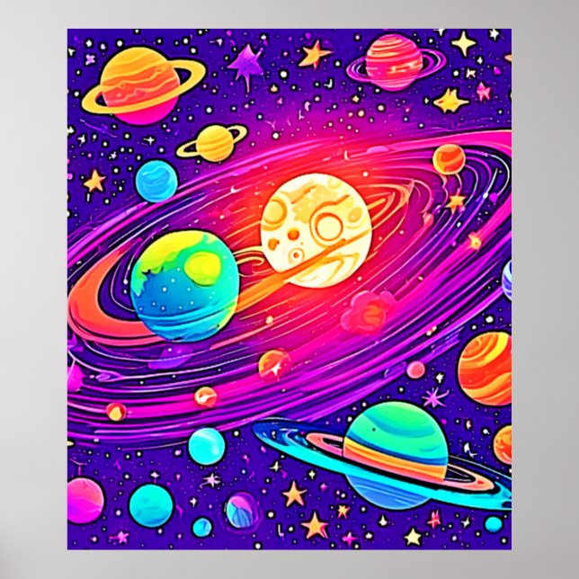 Rainbow Galaxy: Cartoon Spaß Poster (Vorne)