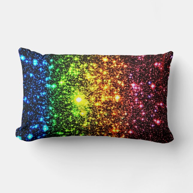Rainbow Galaxy Lumbar Kissen (Vorderseite)