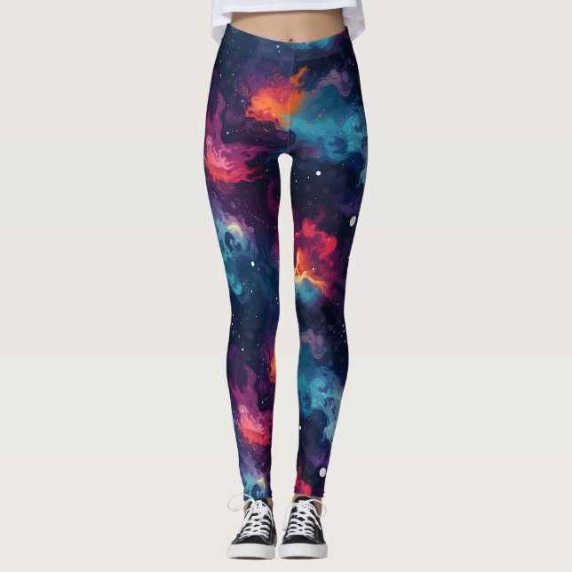 Rainbow Galaxy Muster Leggings (Vorderseite)