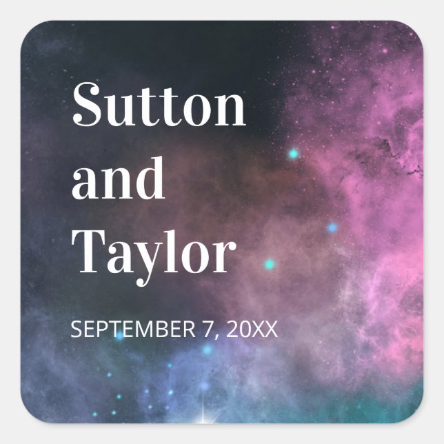 Rainbow Galaxy Quadratischer Aufkleber (Vorderseite)