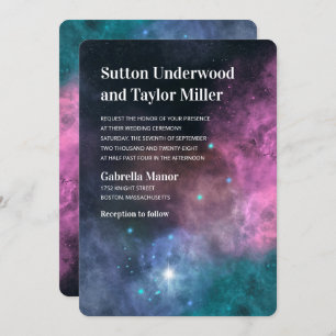 Rainbow Galaxy Wedding Einladung