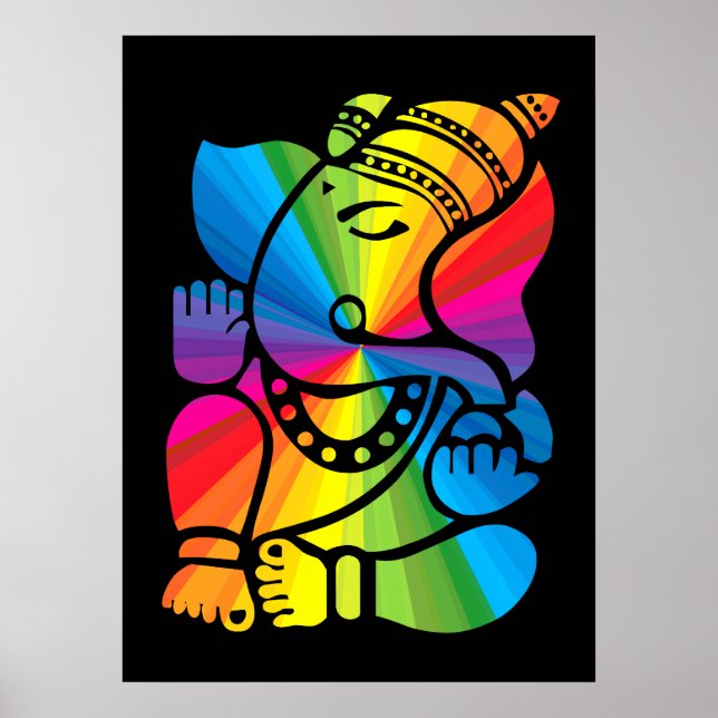 Rainbow Ganesha Poster (Vorne)