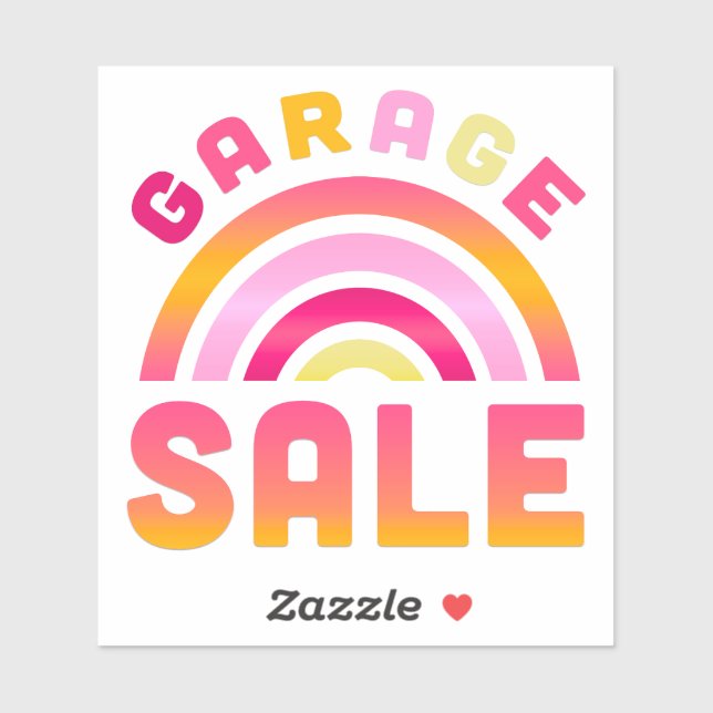 Rainbow Garage Sale Aufkleber (Blatt)