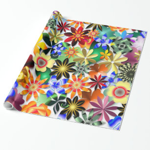 Rainbow Garden Art Deco Blume Geschenkpapier