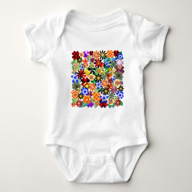 Rainbow Garden Baby Strampler (Vorderseite)