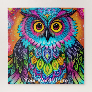 Rainbow Garden Neon Psychedelic Nature Puzzle