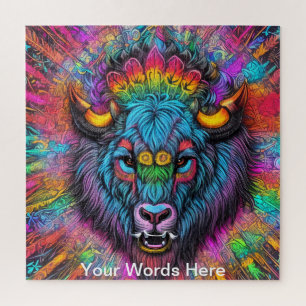 Rainbow Garden Neon Psychedelic Wildlife Nature Puzzle
