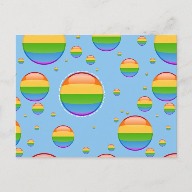 Rainbow Gay Lesbian Pride Bubble Flag Postkarte (Vorderseite)