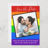 Rainbow Gay Pride Couple Foto Bold Custom