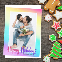 Rainbow Gay Pride Couple Foto Chic Happy Holidays