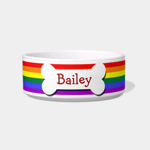 Rainbow Gay Pride Dog Bone Napf