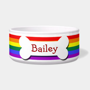 Rainbow Gay Pride Dog Bone Napf