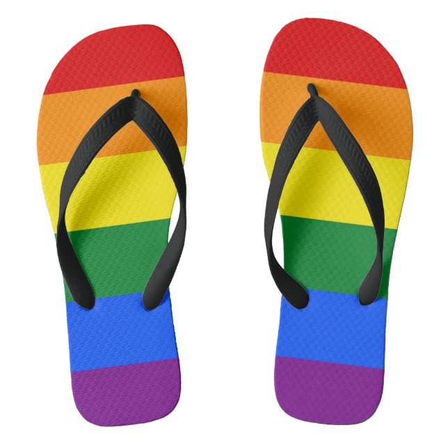 Rainbow Gay Pride Flag Flip Flops (Fußbett)