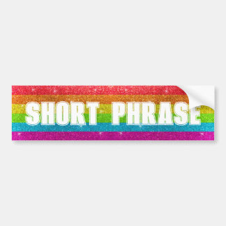 Rainbow Gay Pride Flag Glitzer Custom Phrase Autoaufkleber