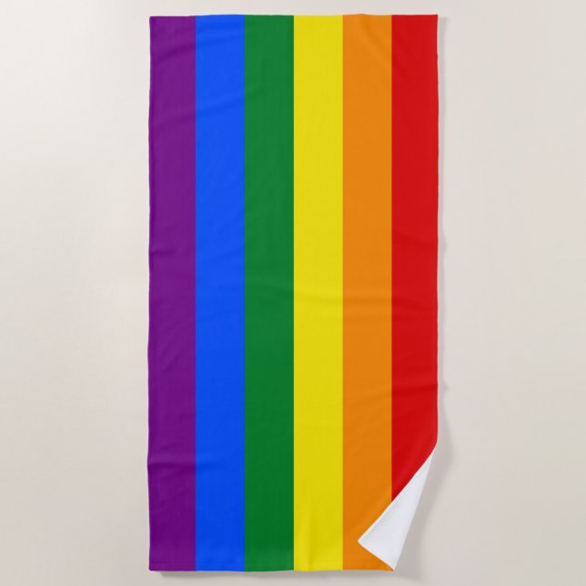 Rainbow Gay Pride Flag Strandtuch (Vorderseite)