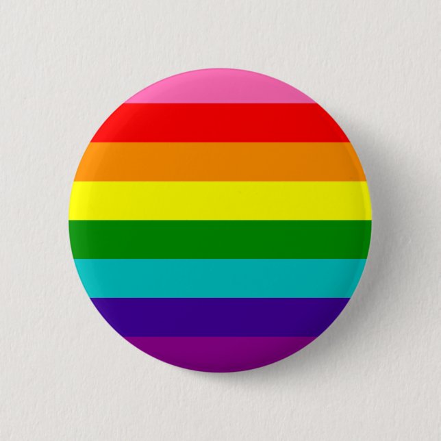 Rainbow Gay Pride LGBT Original 8 Streifen Flag Button (Vorderseite)
