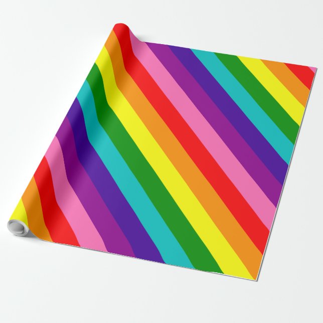 Rainbow Gay Pride LGBT Original 8 Streifen Flag Geschenkpapier (Ungerollt)
