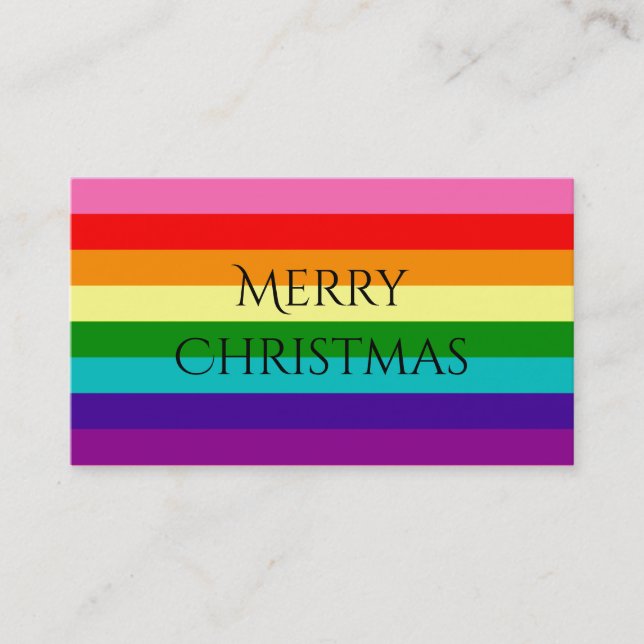 Rainbow Gay Pride LGBT Original 8 Streifen Flag Visitenkarte (Vorderseite)