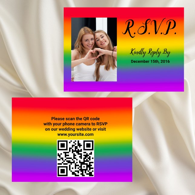 Rainbow-Gay Pride QR-Code RSVP-Karte Einladung (Von Creator hochgeladen)