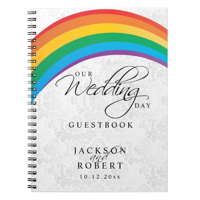 Rainbow Gay - Unser Hochzeitstag - Gästebuch Notizblock (Vorderseite)