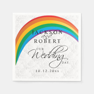 Rainbow Gay - Unser Hochzeitstag Serviette