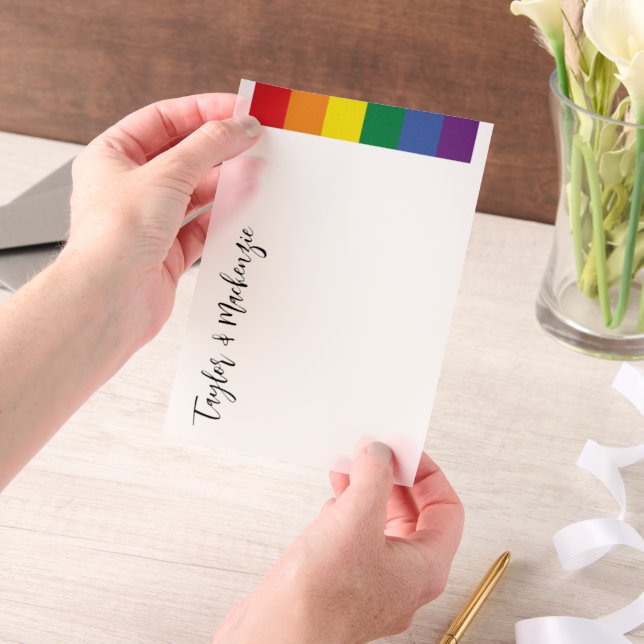 Rainbow Gay Wedding Text Template (Handgehalten)