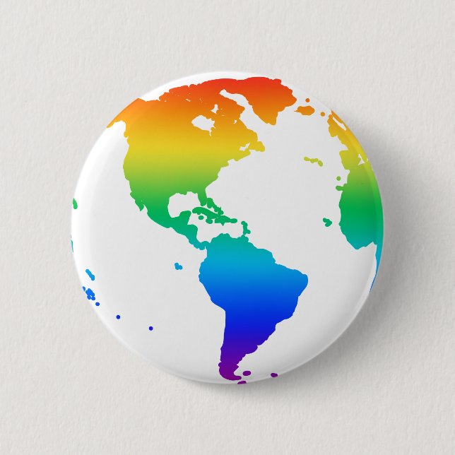 Rainbow-gefärbte Erde Button (Vorderseite)