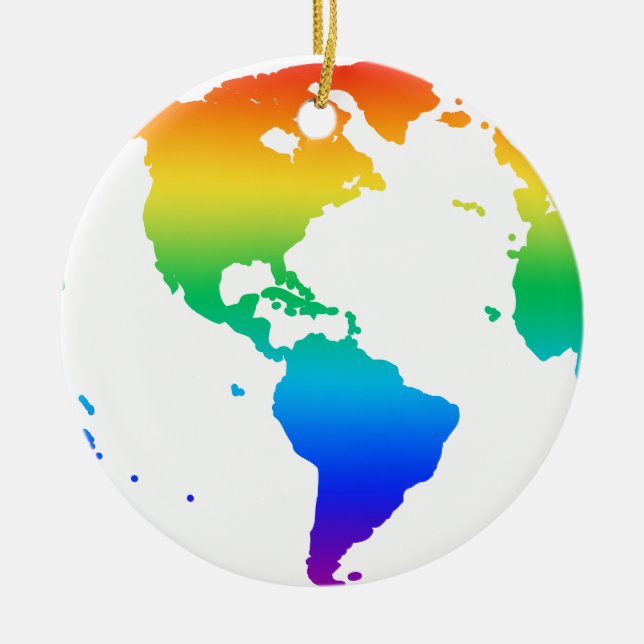 Rainbow-gefärbte Erde Keramik Ornament (Vorne)