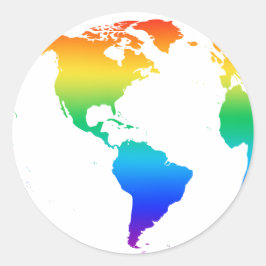 Rainbow-gefärbte Erde Runder Aufkleber