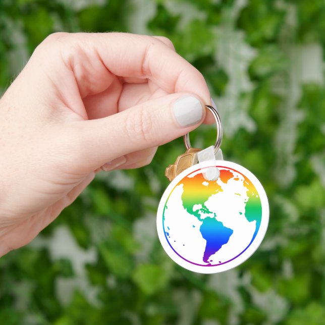 Rainbow-gefärbte Erde Schlüsselanhänger (Hand)