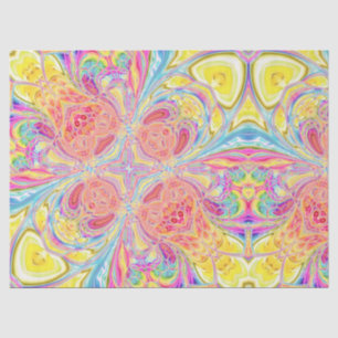 Rainbow-Gefärbte Krawatte Acrylic Fluid Pour-Blume Seidenpapier