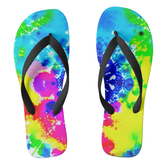 Rainbow Gefärbte Krawatte Flip Flops (Fußbett)