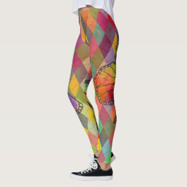 Rainbow Gefärbte Krawatte Harlequin Herringbone &  Leggings