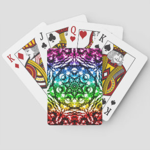 Rainbow Gefärbte Krawatte Mandala Star Spielkarten