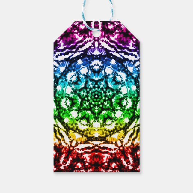Rainbow Gefärbte Krawatte Mandala Starparty Geschenkanhänger (Vorderseite)