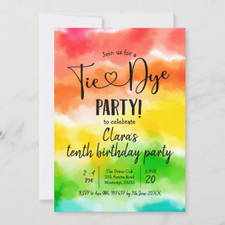 Rainbow Gefärbte Krawatte Party Geburtstag Einladu Einladung