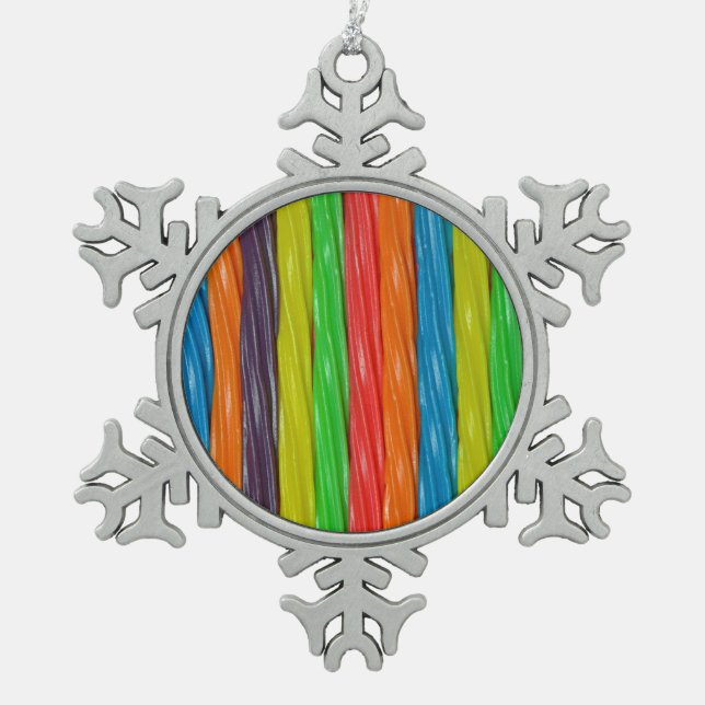 Rainbow-gefärbte Weihnachtsschmuck Schneeflocken Zinn-Ornament (Vorderseite)